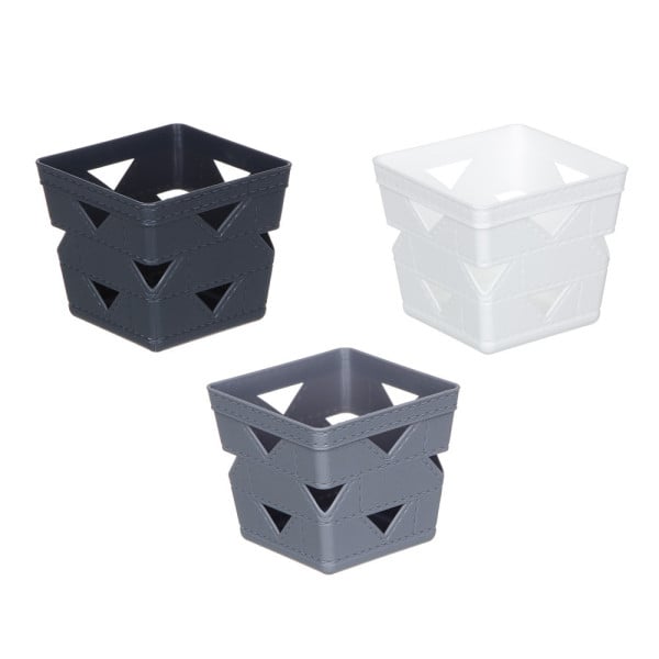 SET 3PZ CESTO CESTINO PORTA TUTTO OGGETTI ORGANIZZATORE QUADRATO 10712