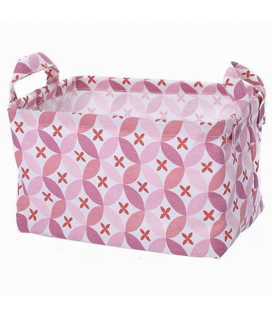 CESTO CONTENITORE PORTABIANCHERIA BUCATO CON MANICI ROSA 79201