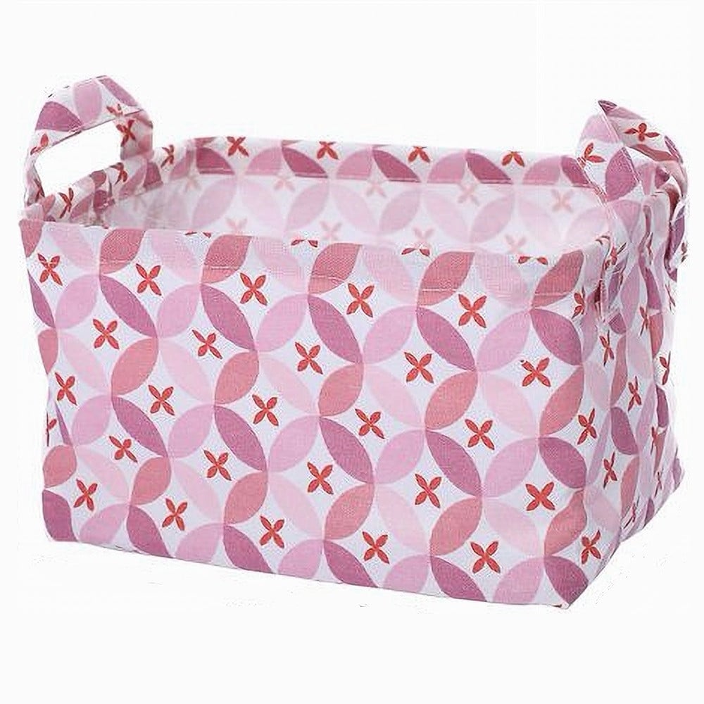 CESTO CONTENITORE PORTABIANCHERIA BUCATO CON MANICI ROSA 79201