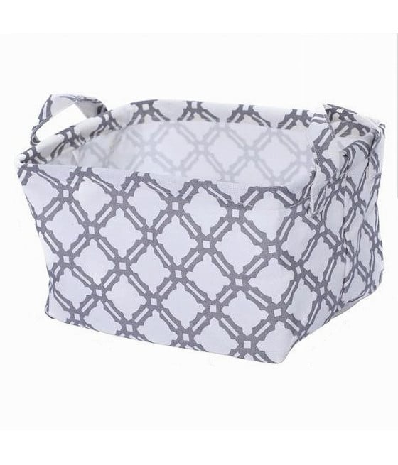 CESTO CONTENITORE PORTA BIANCHERIA MANICI TESSUTO GRIGIO 79202