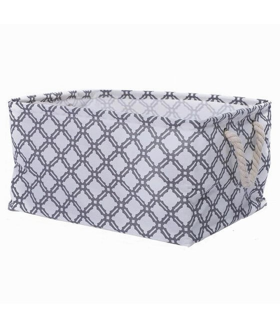 CESTO CONTENITORE PORTA BIANCHERIA MANICI TESSUTO GRIGIO 79208
