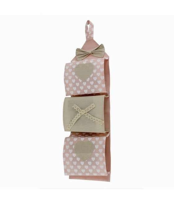 PORTA ROTOLO CARTA IGIENICA ORGANIZER APPENDERE 3 TASCHE TESSUTO 59488