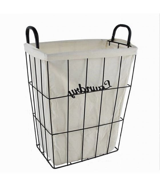 CESTO CONTENITORE PORTABIANCHERIA TESSUTO METALLO BAGNO 10630