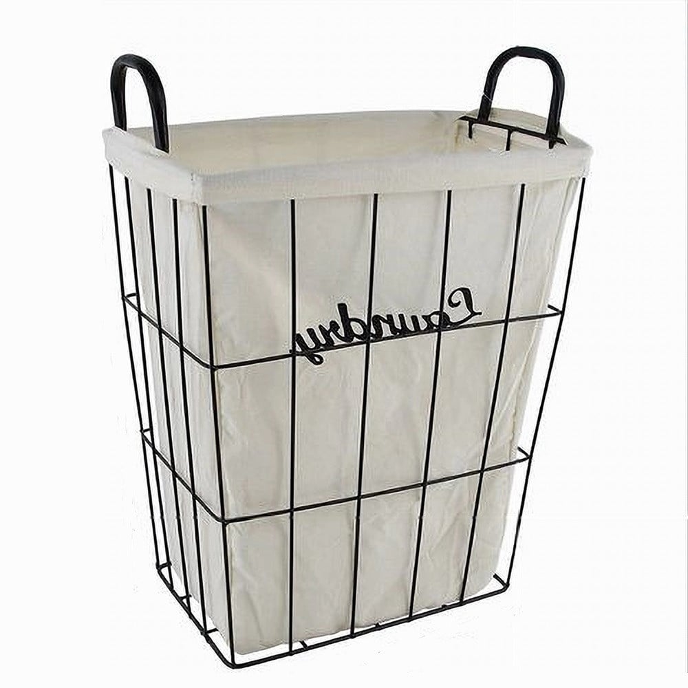 CESTO CONTENITORE PORTABIANCHERIA TESSUTO METALLO BAGNO 10630
