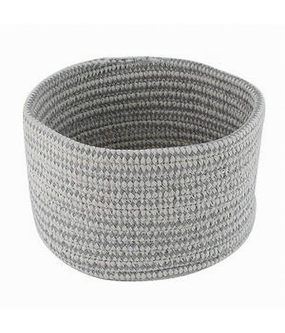CESTINO PORTA OGGETTI CESTO TESSUTO INTRECCIATO GRIGIO TONDO 10644