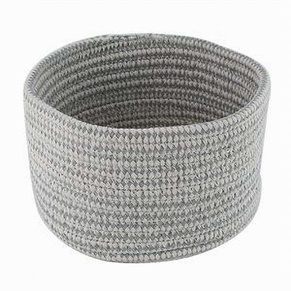 CESTINO PORTA OGGETTI CESTO TESSUTO INTRECCIATO GRIGIO TONDO 10644