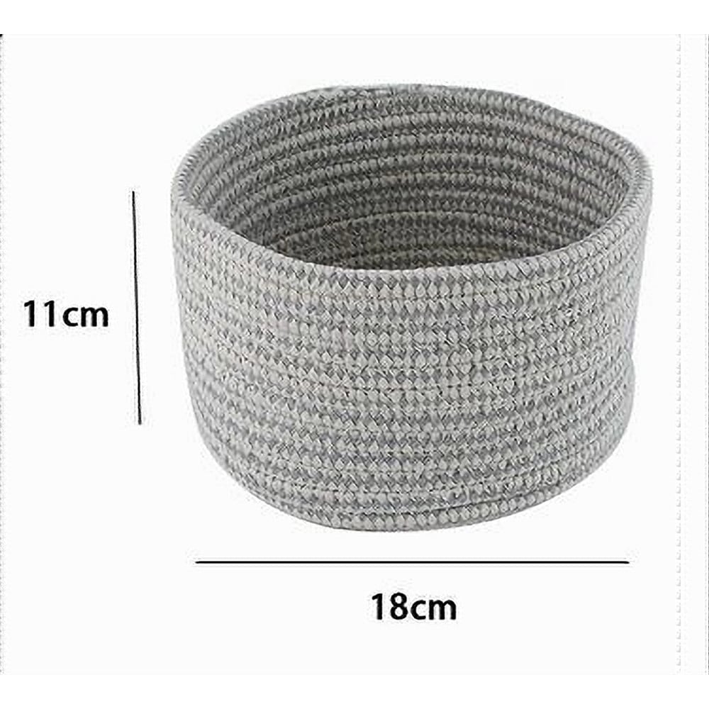 CESTINO PORTA OGGETTI CESTO TESSUTO INTRECCIATO GRIGIO TONDO 10644