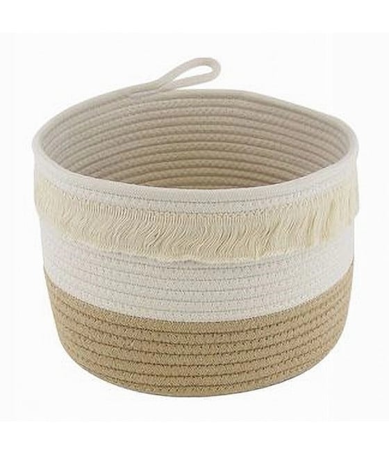 CESTINO PORTA BIANCHERIA OGGETTI CORDA INTRECCIATA CESTO 26X18CM 10652