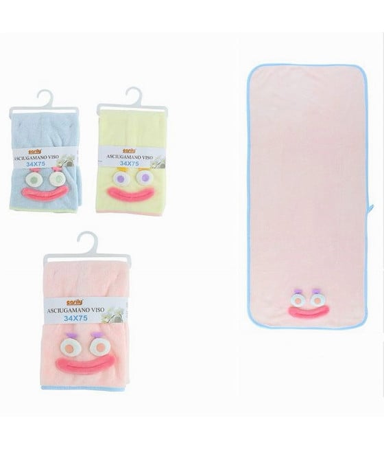 ASCIUGAMANO VISO 34X75CM TESSUTO MORBIDO FACCIA BAGNO OSPITE 10737