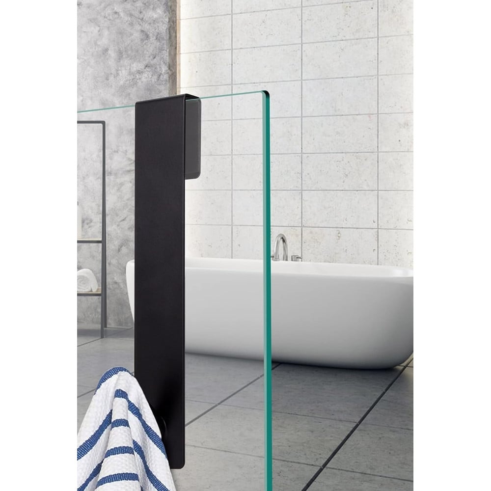 GANCIO BOX DOCCIA APPENDI ASCIUGAMANO ACCAPPATOIO BAGNO NERO 87770