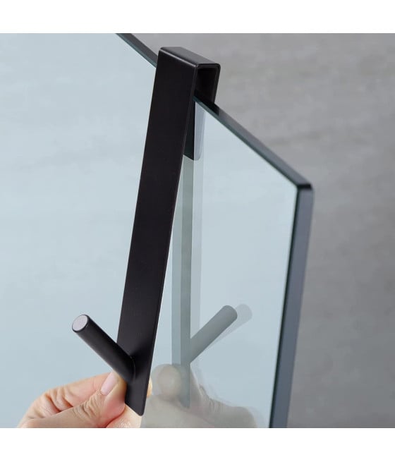 GANCIO BOX DOCCIA APPENDI ASCIUGAMANO ACCAPPATOIO BAGNO NERO 87770