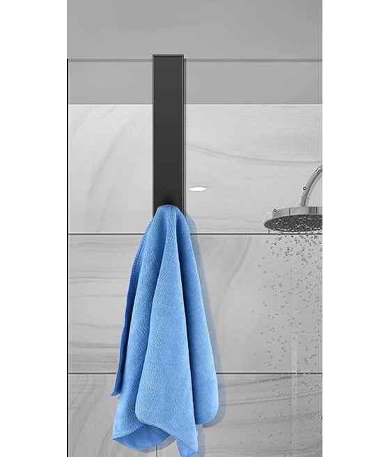 GANCIO BOX DOCCIA APPENDI ASCIUGAMANO ACCAPPATOIO BAGNO NERO 87770