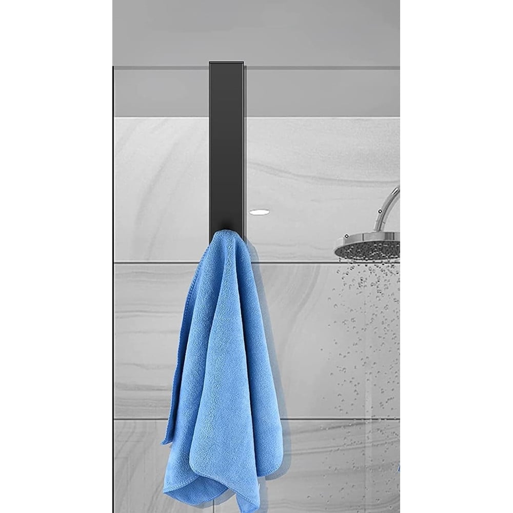 GANCIO BOX DOCCIA APPENDI ASCIUGAMANO ACCAPPATOIO BAGNO NERO 87770