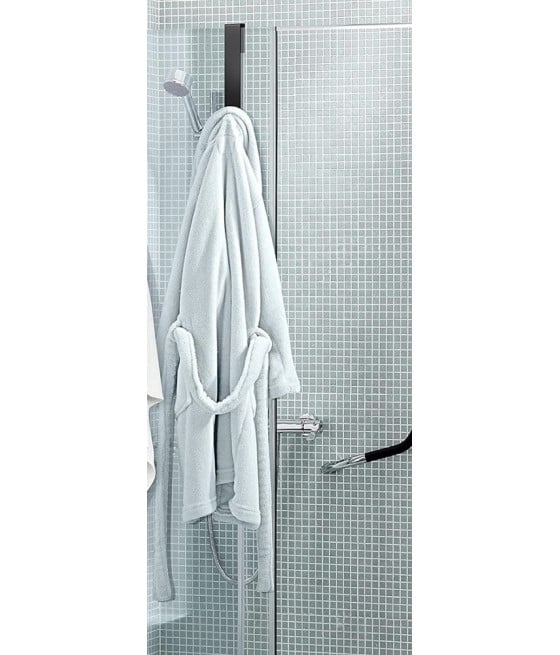 GANCIO BOX DOCCIA APPENDI ASCIUGAMANO ACCAPPATOIO BAGNO NERO 87770