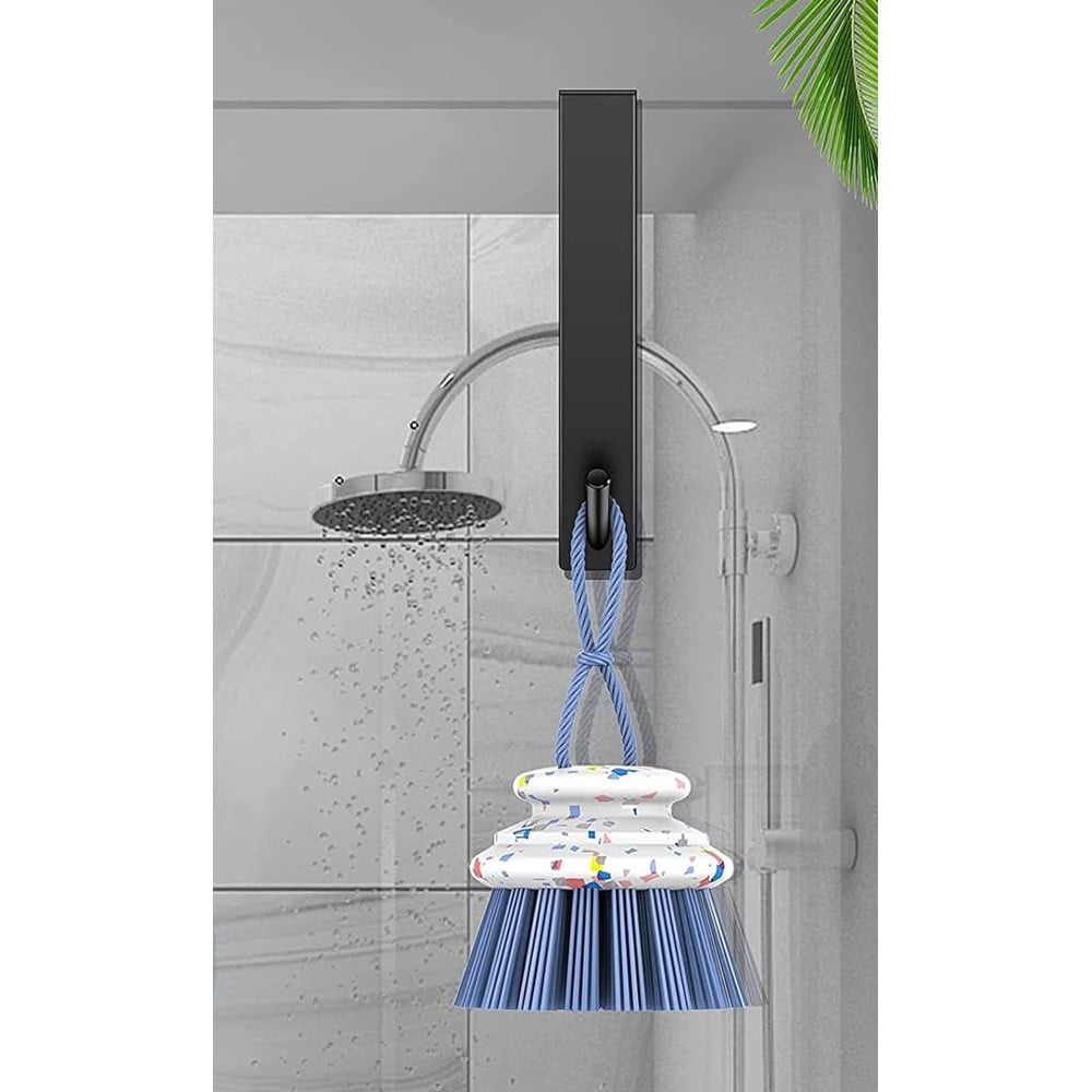 GANCIO BOX DOCCIA APPENDI ASCIUGAMANO ACCAPPATOIO BAGNO NERO 87770