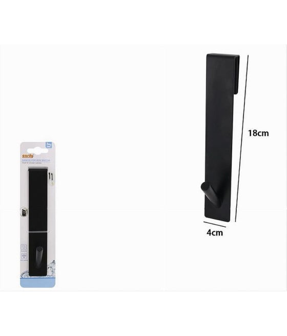 GANCIO BOX DOCCIA APPENDI ASCIUGAMANO ACCAPPATOIO BAGNO NERO 87770