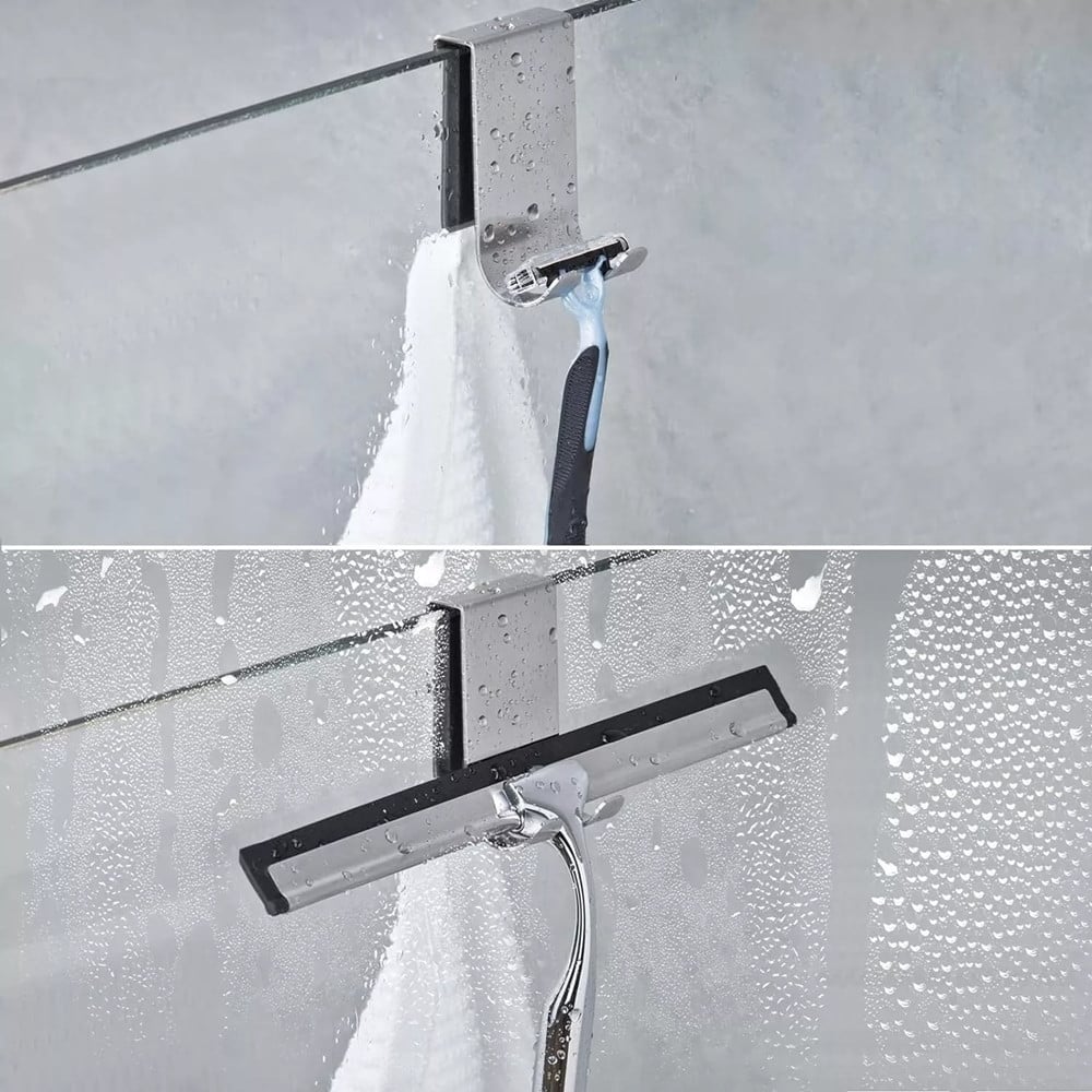 GANCIO BIFACCIALE PORTA BOX DOCCIA 3 GANCI ACCAPPATOIO BAGNO 87768