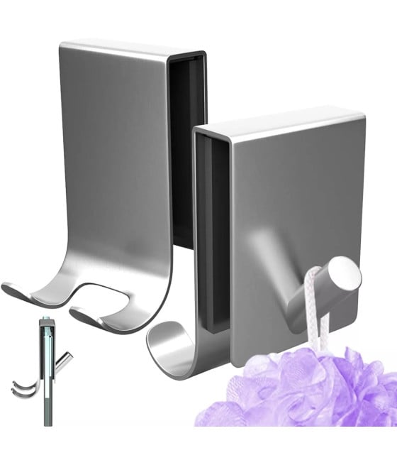 GANCIO BIFACCIALE PORTA BOX DOCCIA 3 GANCI ACCAPPATOIO BAGNO 87768