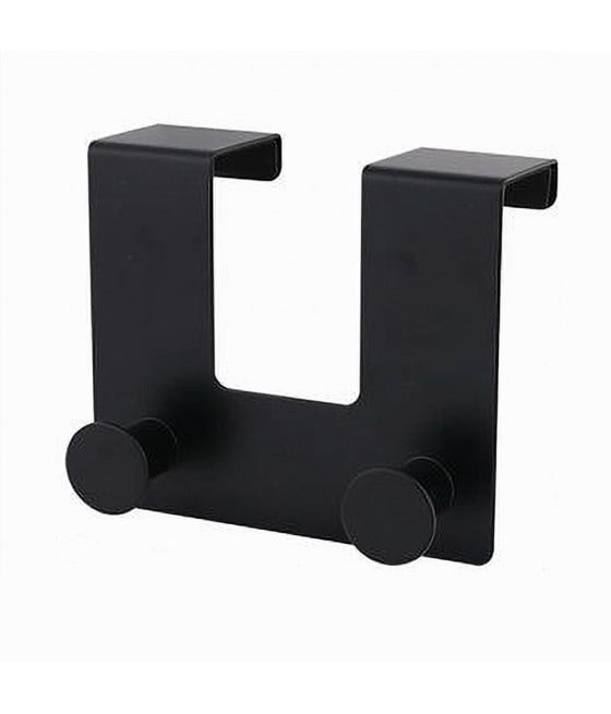 APPENDIABITI DA PORTA CON 2 GANCI 12.5X11.5CM NERO VESTITI 87775