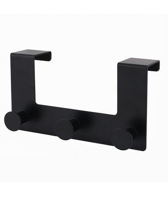 APPENDIABITI DA PORTA CON 3 GANCI 19.5X11.5CM NERO VESTITI 87776