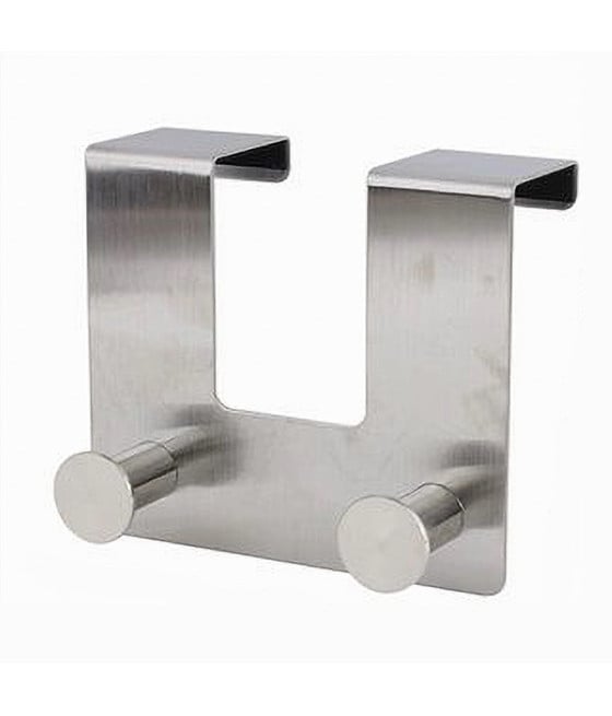 APPENDIABITI DA PORTA CON 2 GANCI 12.5 X 11.5CM SILVER VESTITI 87783