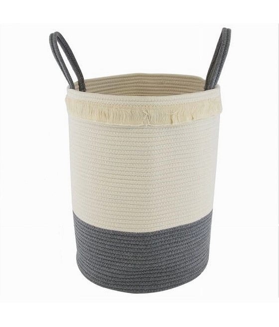 CESTO PORTA BIANCHERIA SPORCA CORDA BORSA CON MANICI 35X45 CM 10654