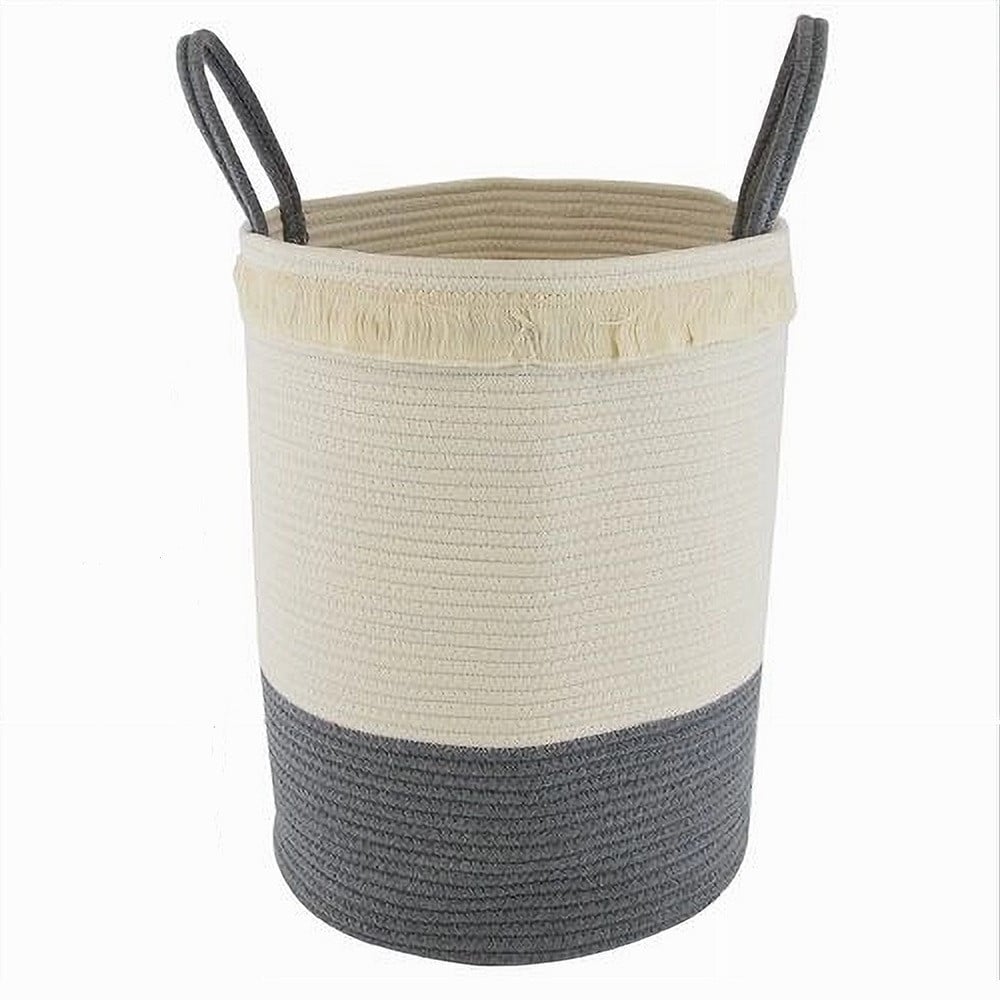 CESTO PORTA BIANCHERIA SPORCA CORDA BORSA CON MANICI 35X45 CM 10654