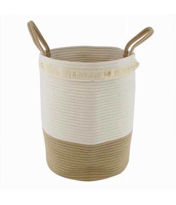 CESTO PORTABIANCHERIA SPORCA IN CORDA BORSA CON MANICI 35X45CM 10657