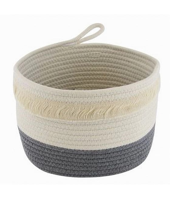 CESTINO PORTA BIANCHERIA OGGETTI CORDA INTRECCIATA CESTO 26X18CM 10655