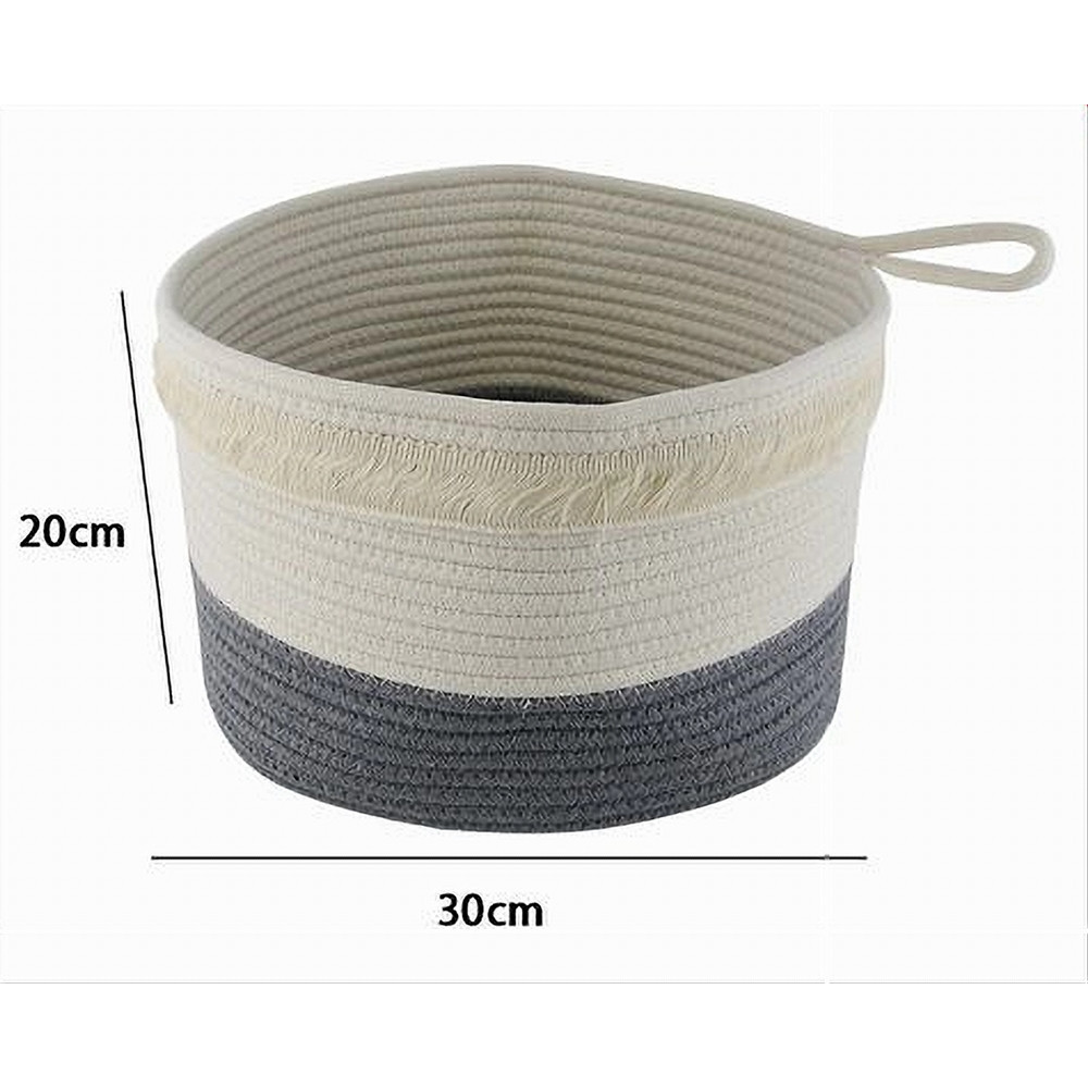 CESTINO PORTABIANCHERIA OGGETTI CORDA INTRECCIATA CESTO 30X20CM 10656