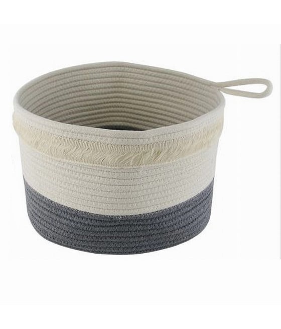 CESTINO PORTABIANCHERIA OGGETTI CORDA INTRECCIATA CESTO 30X20CM 10656