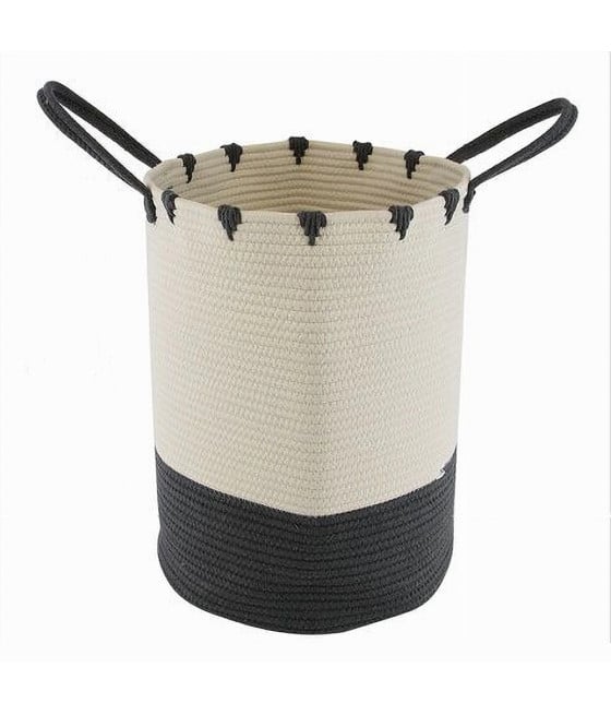 PORTA BIANCHERIA SPORCA TESSUTO CESTINO BICOLORE MANICI 35X45CM 10665