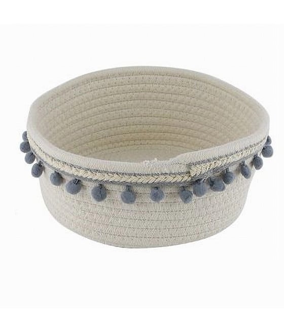 CESTO PORTA OGGETTI BIANCHERIA IN CORDA PON PON GRIGI 22X9.5CM 10670