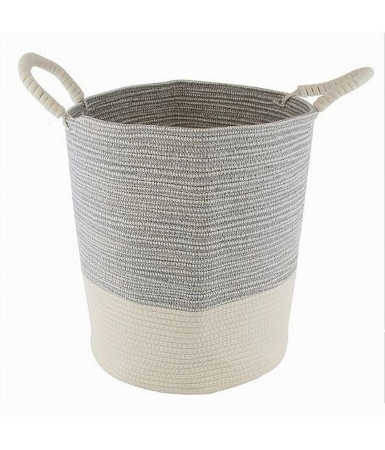 CESTO PORTA BIANCHERIA OGGETTI CORDA INTRECCIATA 35X40CM MANICI 10680