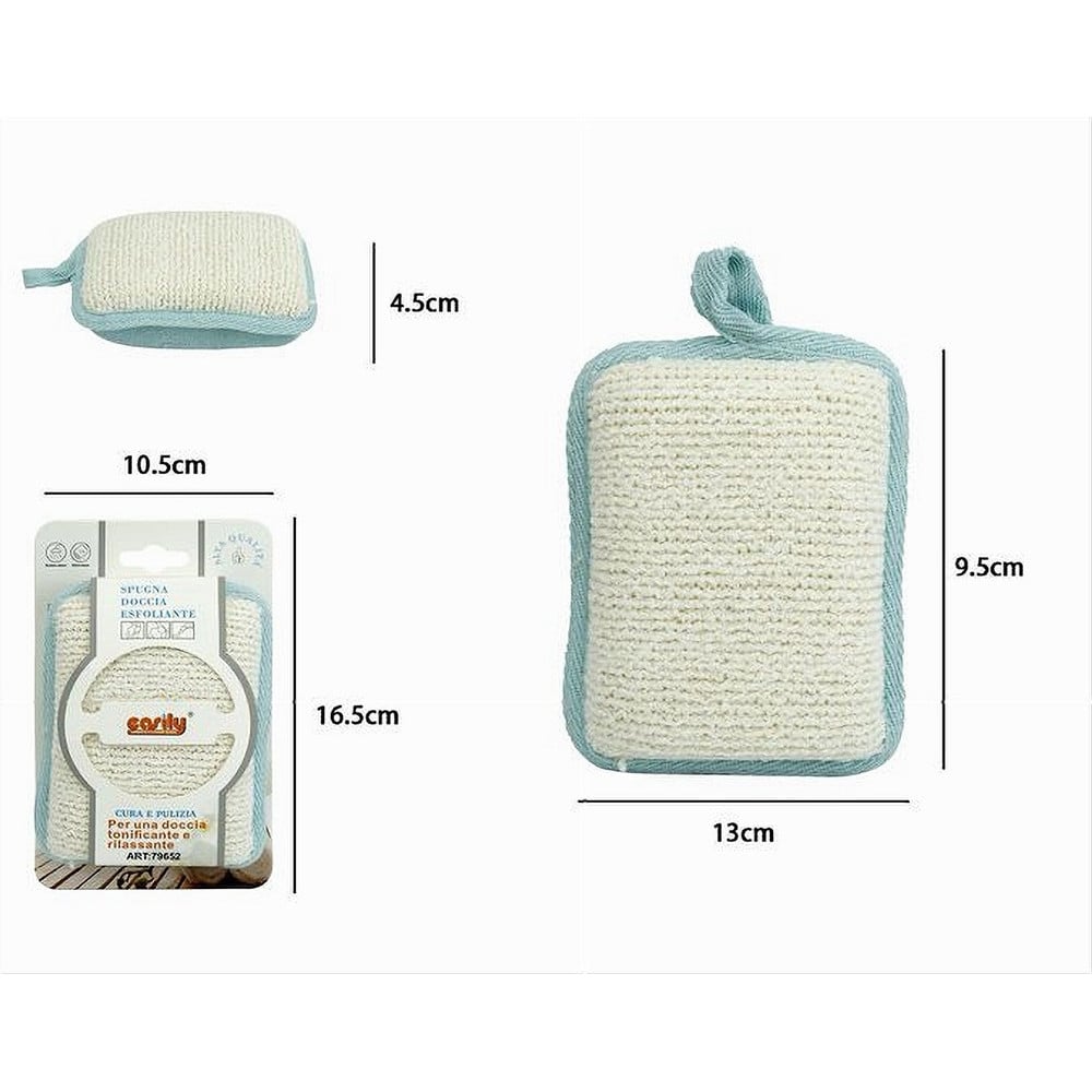 SPUGNA DOCCIA ESFOLIANTE BAGNO PER CURA CORPO BOMBATA AZZURRO 79652