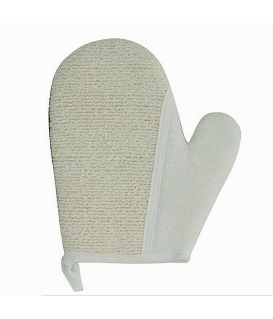 GUANTO DOCCIA BAGNO ESFOLIANTE PULIZIA PELLE CORPO 21CM BIANCO 79660