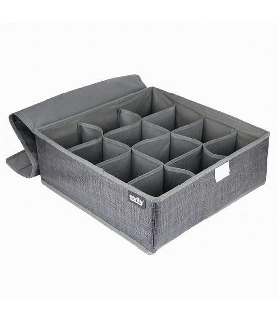 PORTAOGGETTI TESSUTO ORGANIZER BIANCHERIA 12 POSTI 32X32X12 CM 69718