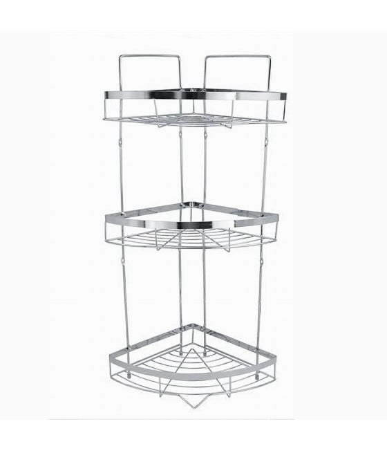 MENSOLA ANGOLARE CROMATA DOCCIA A 3 RIPIANI ORGANIZER BAGNO 59257