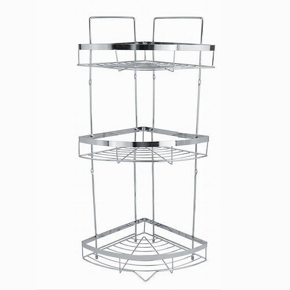 MENSOLA ANGOLARE CROMATA DOCCIA A 3 RIPIANI ORGANIZER BAGNO 59257