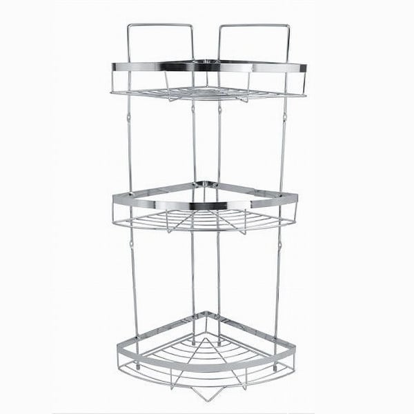 MENSOLA ANGOLARE CROMATA DOCCIA A 3 RIPIANI ORGANIZER BAGNO 59257