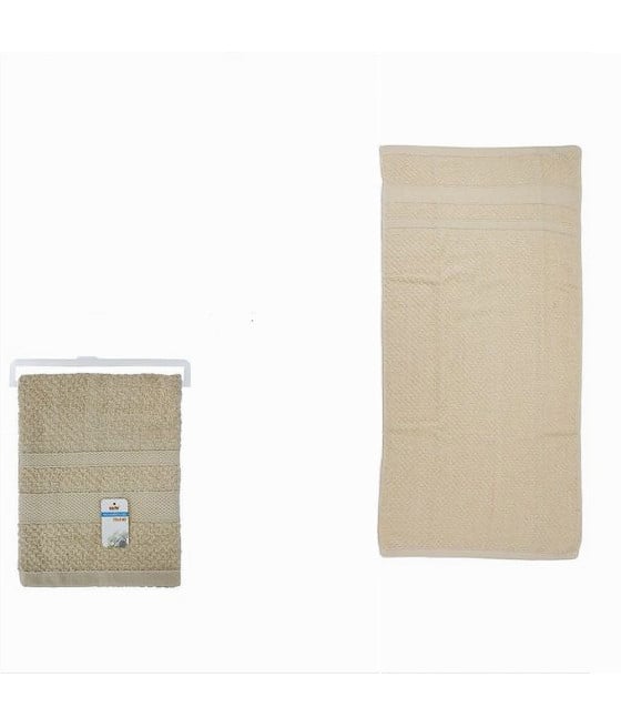 ASCIUGAMANO DA BAGNO TELO IN COTONE MORBIDA 70 X 140CM BEIGE 79495