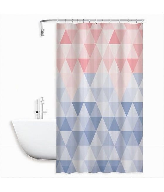 TENDA DOCCIA IMPERMEABILE BAGNO 180X200CM TRIANGOLO ROSA BLU 79220