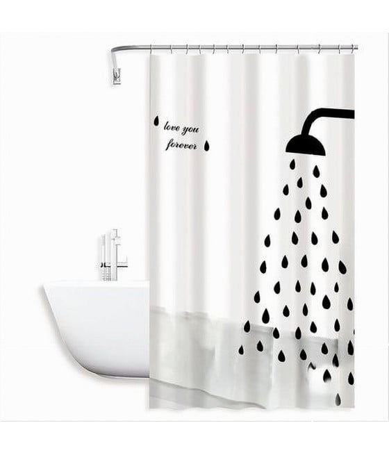 TENDA DOCCIA ANTIMUFFA LOVE YOU FOREVER 180X180CM ANELLI BAGNO 79217
