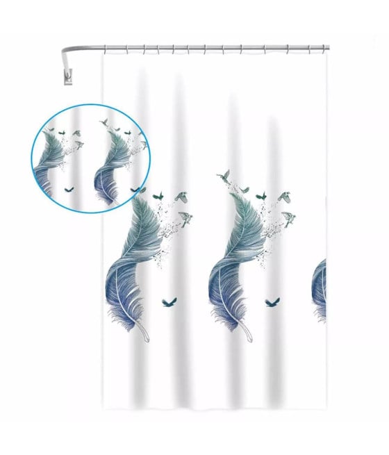 TENDA PER DOCCIA VASCA DA BAGNO 12 GANCI CON PIUME 240X200CM 87572