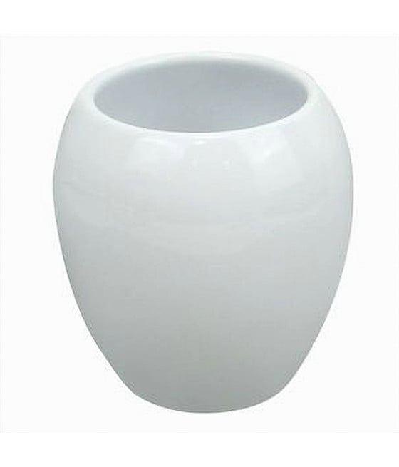 BICCHIERE PORTASPAZZOLINI CERAMICA BIANCO MODERNO ARREDO BAGNO 79245