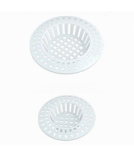 2PZ FILTRO RETE RACCOGLI RIFIUTI SCARICO LAVELLO 6/7CM BIANCO 87629