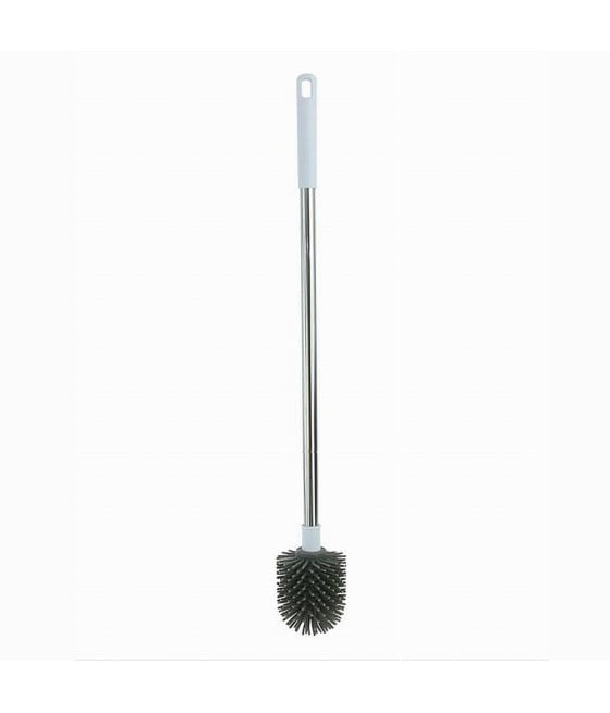SCOPINO WC BAGNO SETOLE SILICONE MANICO ACCIAIO PLASTICA LUNGO 87623