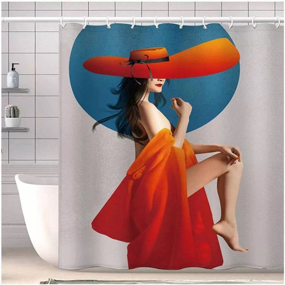 TENDA DOCCIA VASCA BAGNO DONNA SEXY 180 X 200CM CON 12 ANELLI 87094