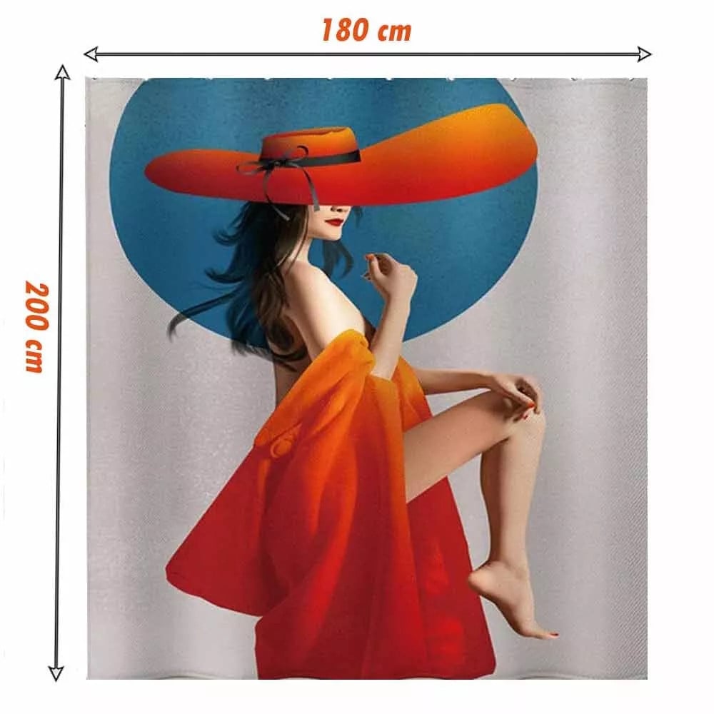 TENDA DOCCIA VASCA BAGNO DONNA SEXY 180 X 200CM CON 12 ANELLI 87094
