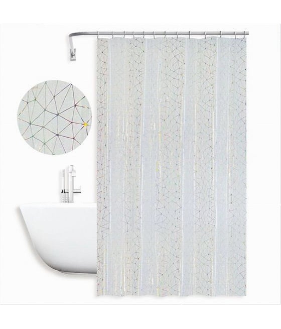 TENDA DOCCIA VASCA BAGNO GEOMETRICO EFFETTO PRISMA 240X180CM 87184